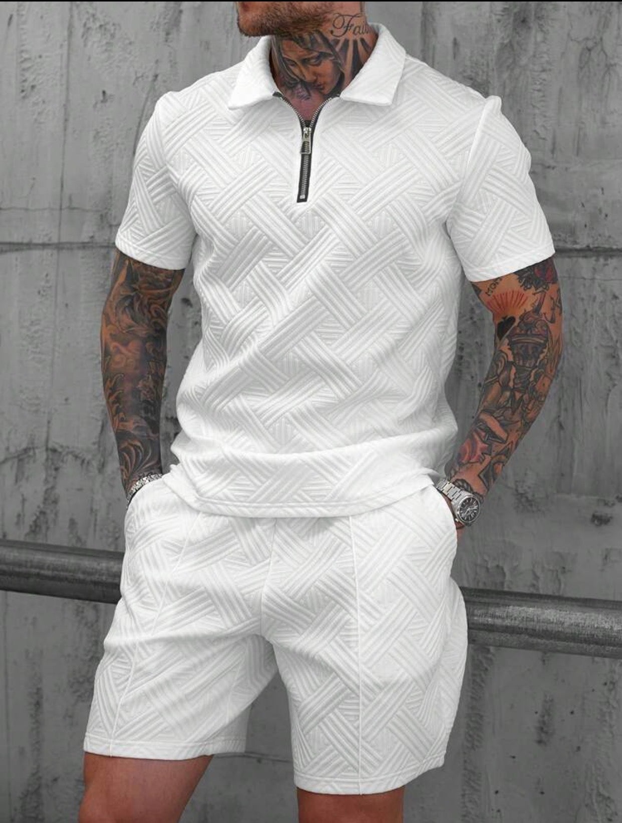 Ghost Grid Zip Set | LibrasLuxury