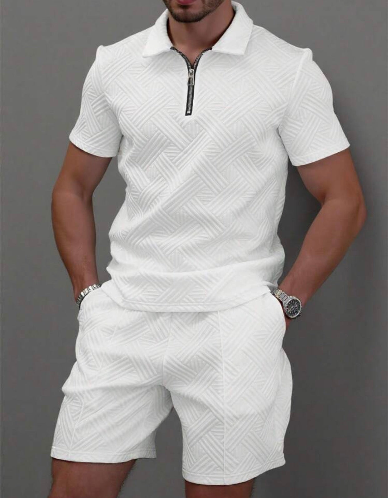 Ghost Grid Zip Set | LibrasLuxury