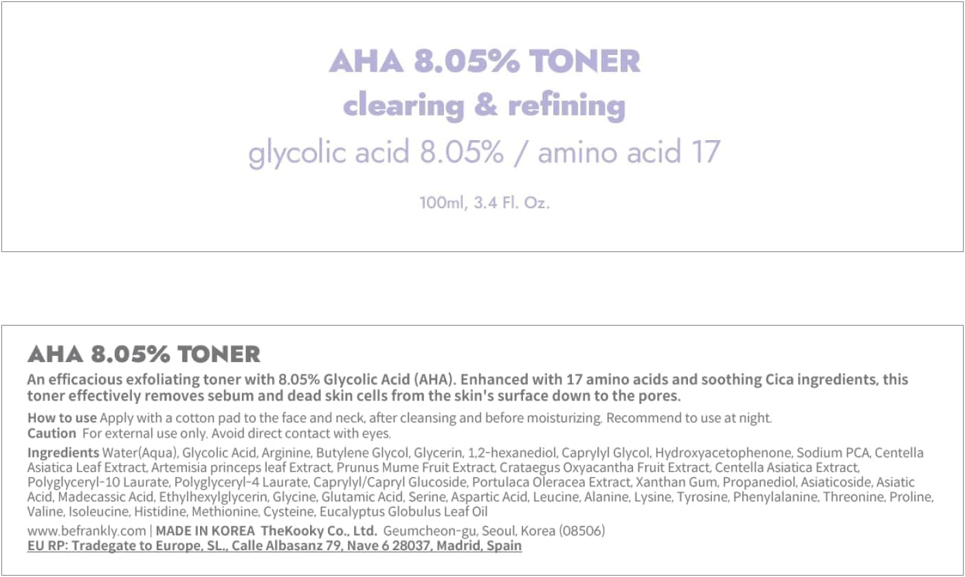 FRANKLY AHA 8.05% Exfoliating Toner | Glow-Boosting Skincare | LibrasLuxury