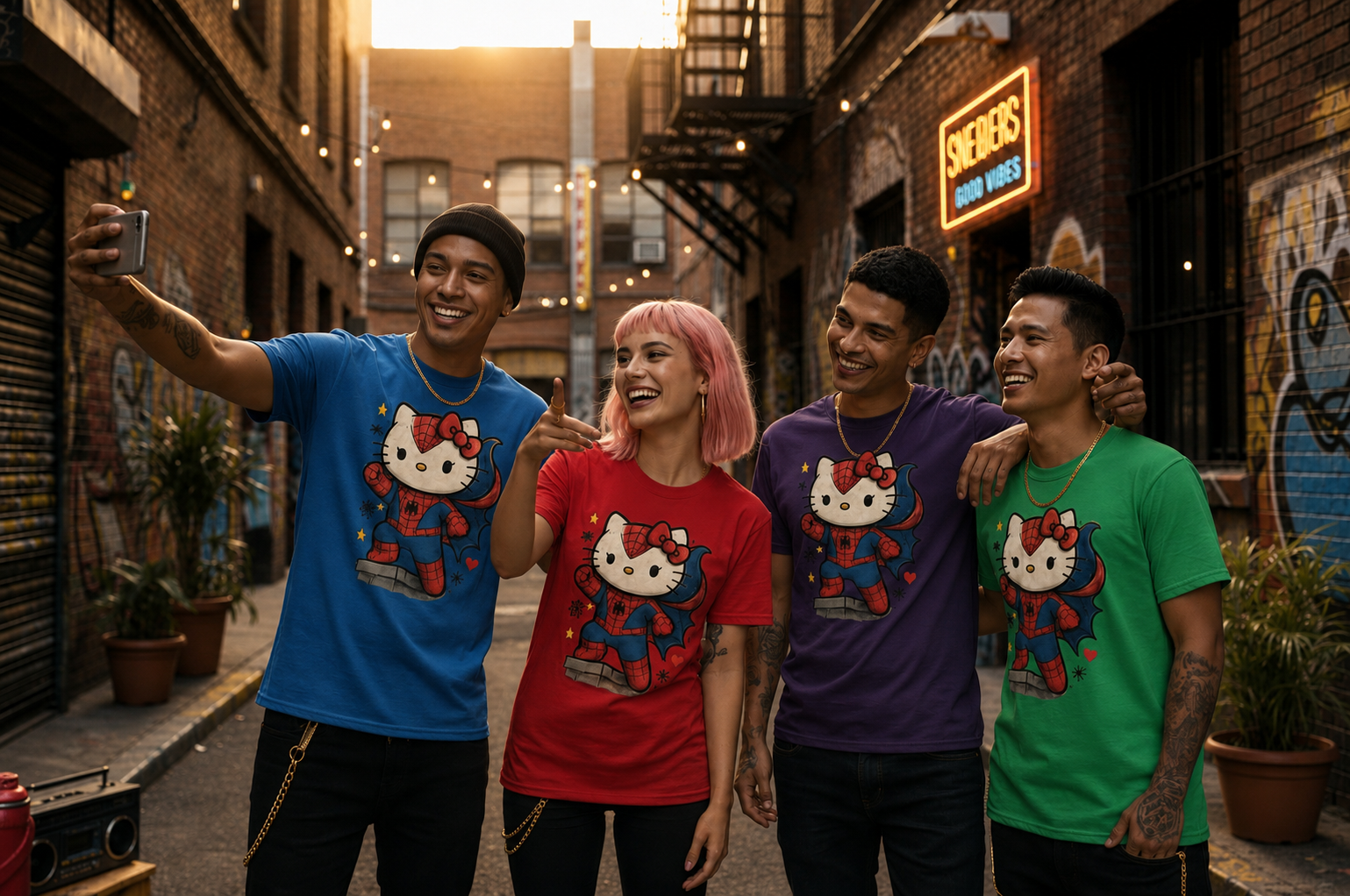 Hello Kitty Spiderman Mashup T-Shirt | LibrasLuxury