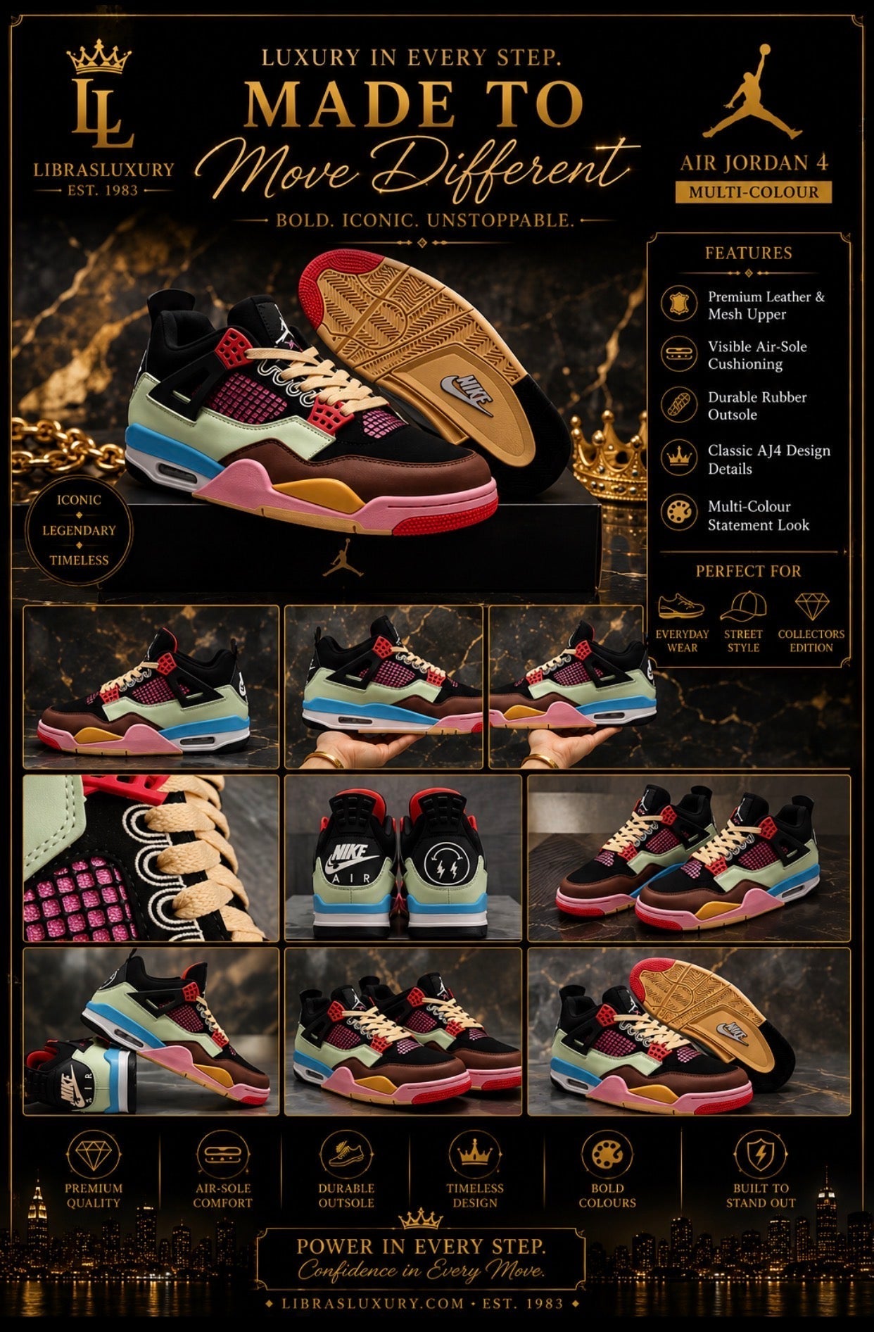Chaos In Color - Air Jordan 4 Multi-Colour | LibrasLuxury