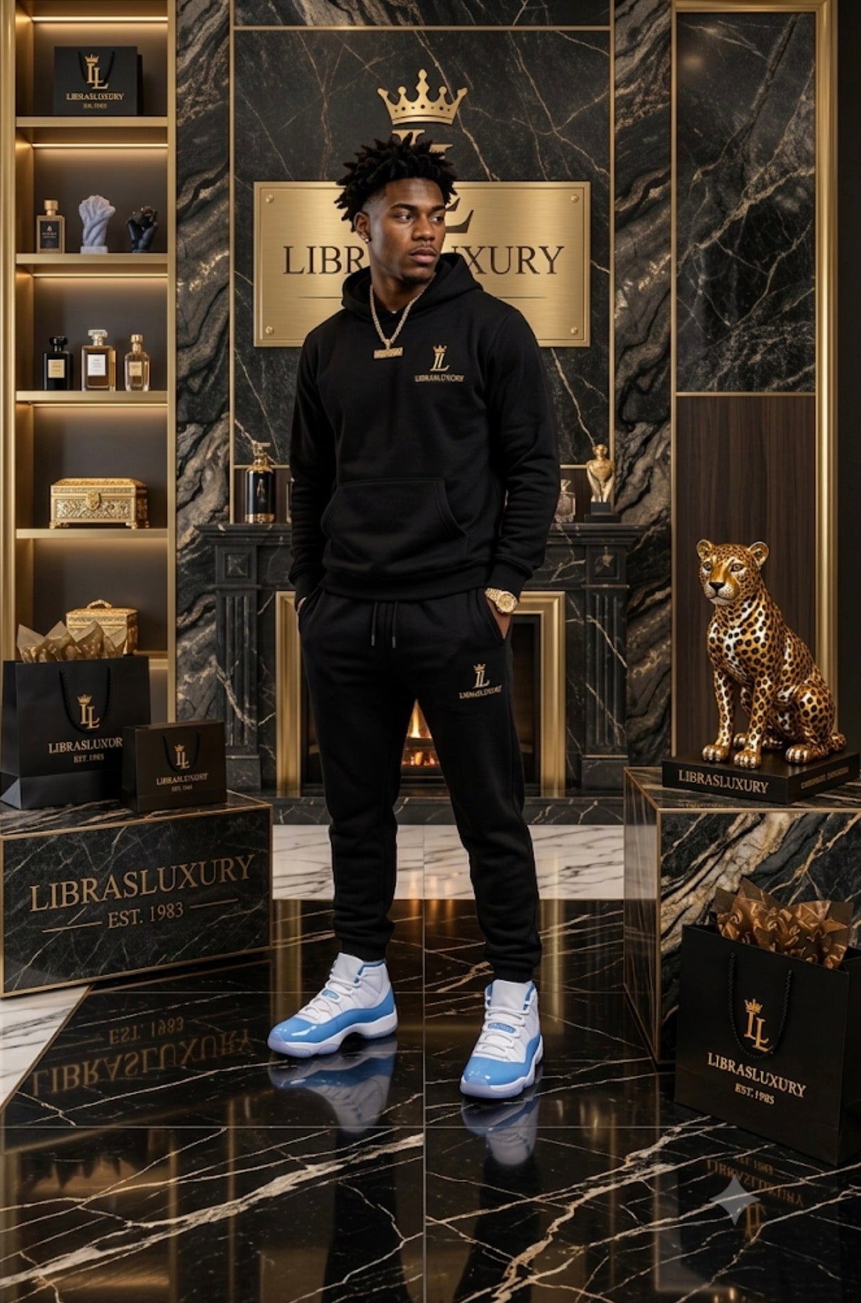 Air Jordan 11 Retro product infographic with size chart and features