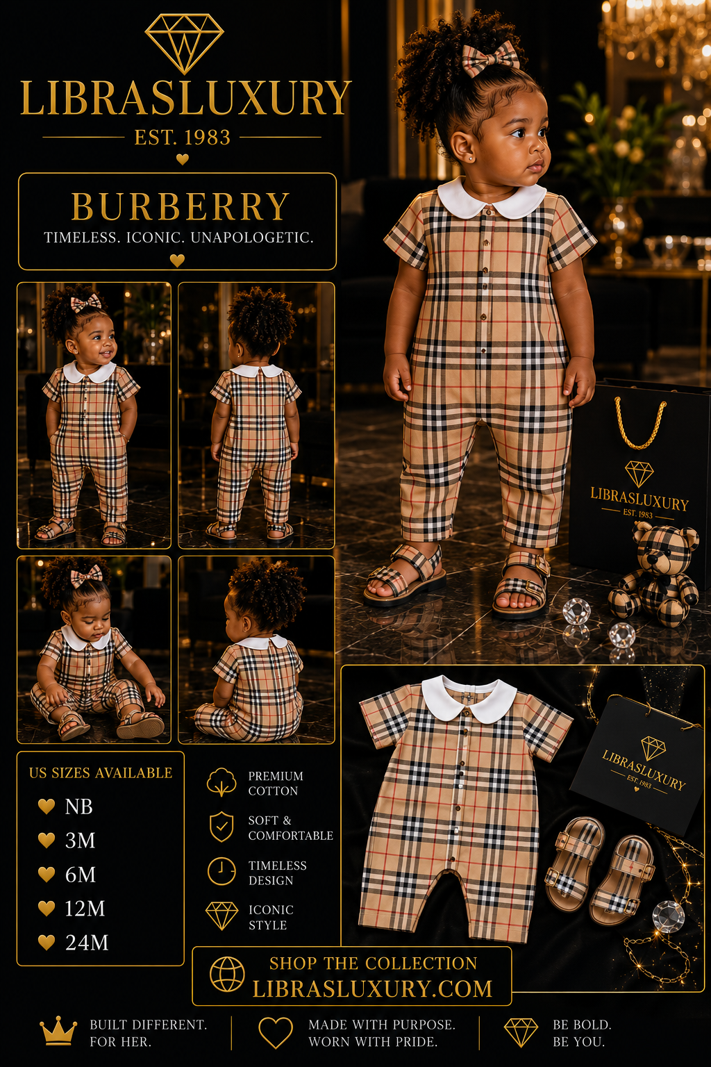 Tiny Legacy- Burberry Romper | LibrasLuxury
