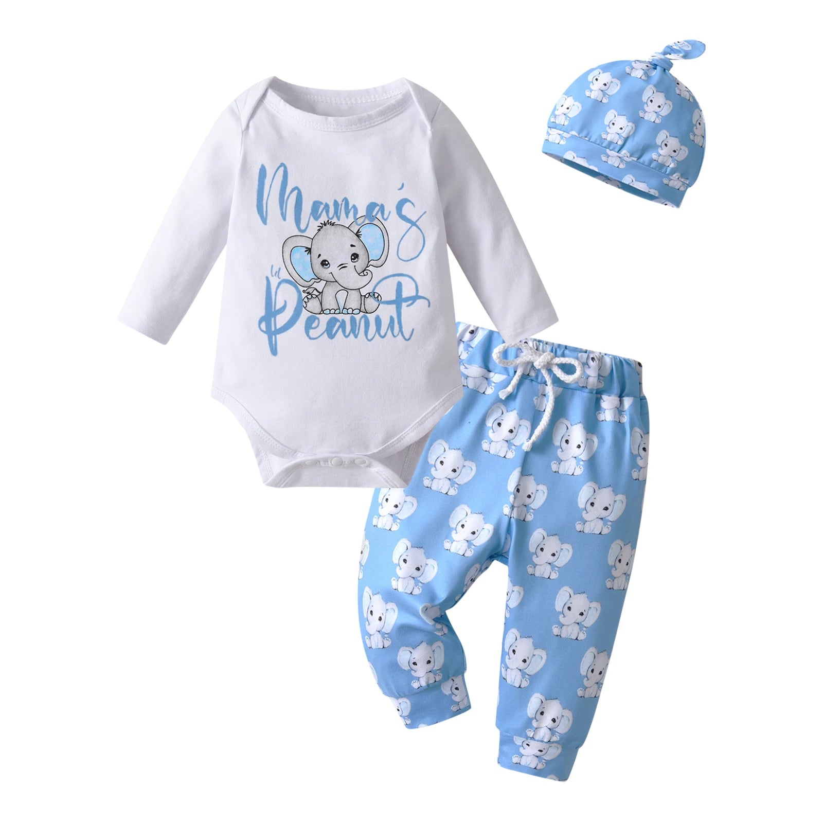 Baby Boy Elephant Print 3-Piece Set | LibrasLuxury
