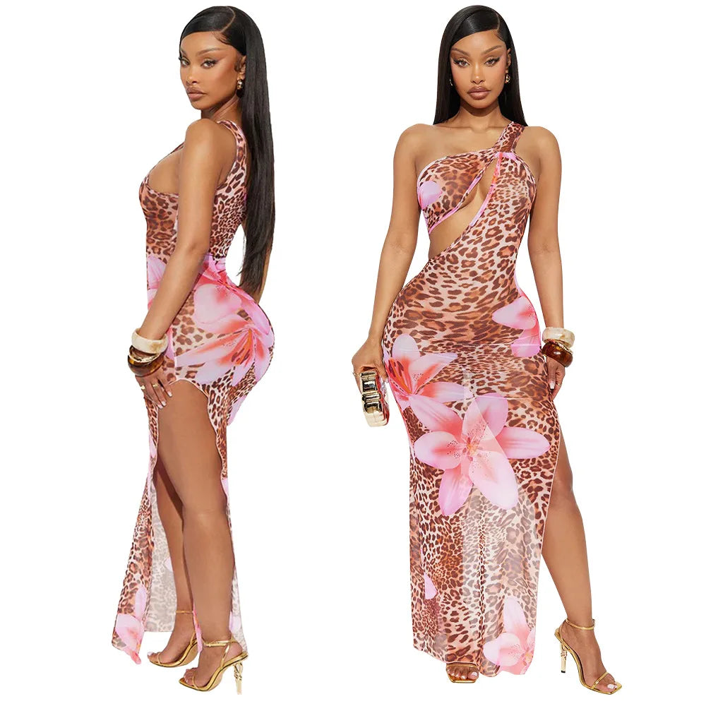 Floral Wild | Leopard Maxi Dress | LibrasLuxury