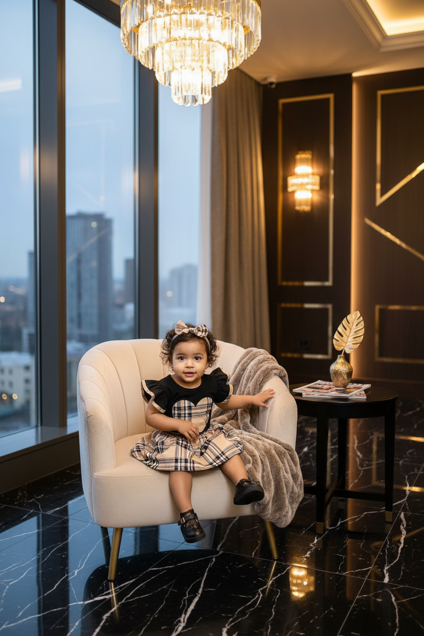 Baby Girl Plaid Ruffle Bodysuit & Skirt Set | LibrasLuxury