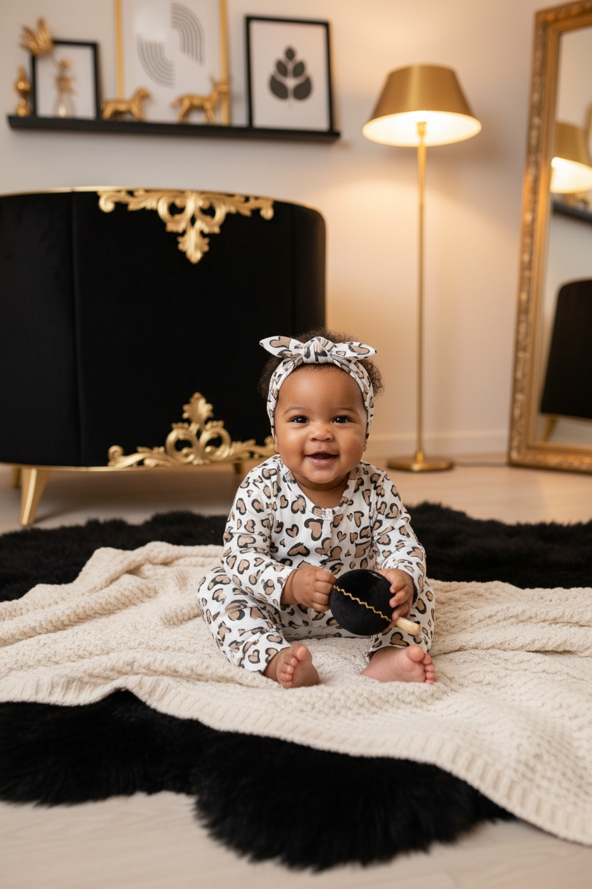 Born Blessed Baby Girls Romper Set with Headband | LibrasLuxury