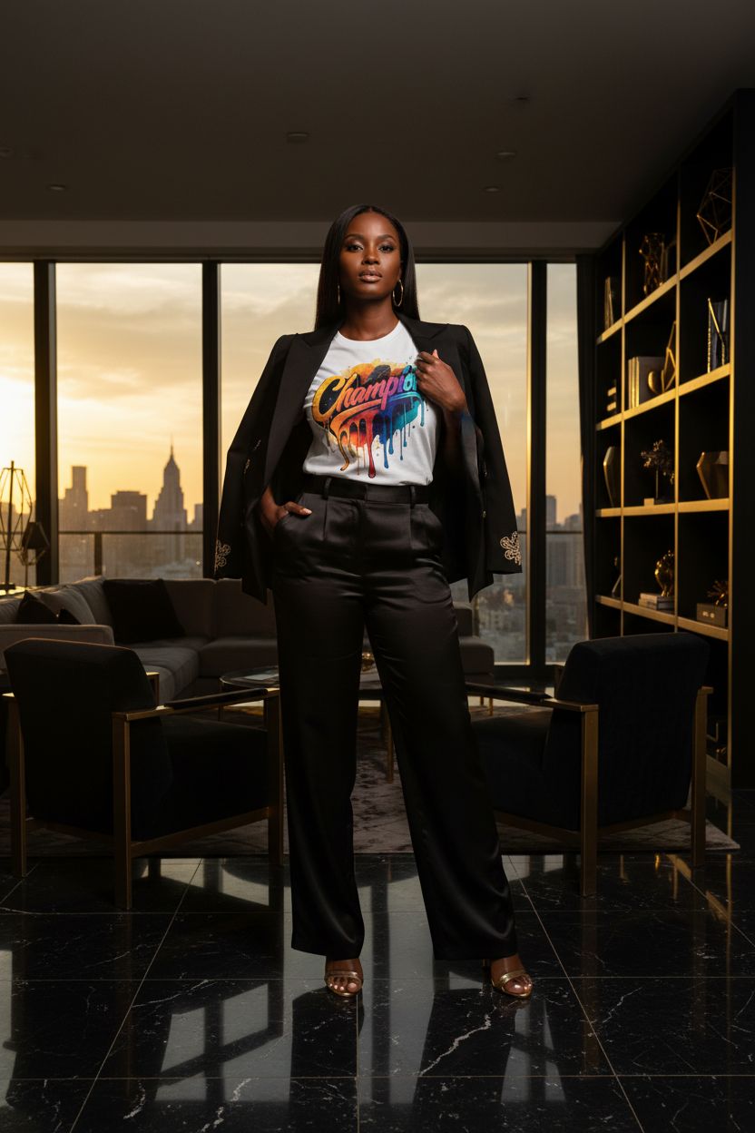 Champion Classic T-Shirt - Black and Gold Luxury Lifestyle | LibrasLuxury