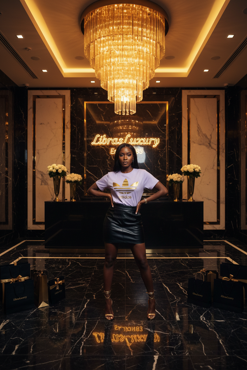 Iconic Graphic Tee - LibrasLuxury Model Shot