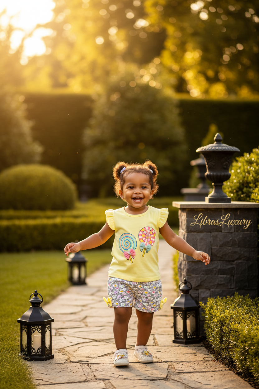 Soft Life Butterfly Print Girls 2-Piece Summer Set | LibrasLuxury