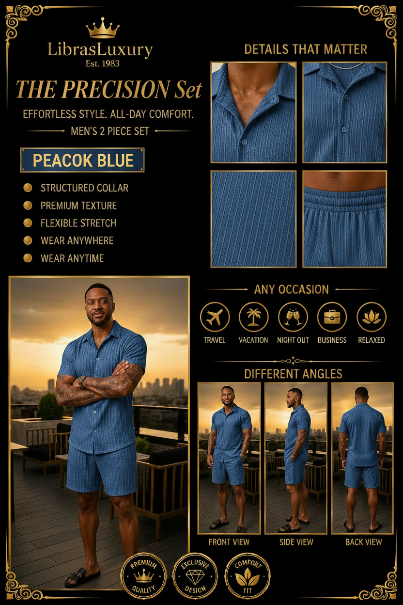 The Precision Set - Peacock Blue Colorway Infographic