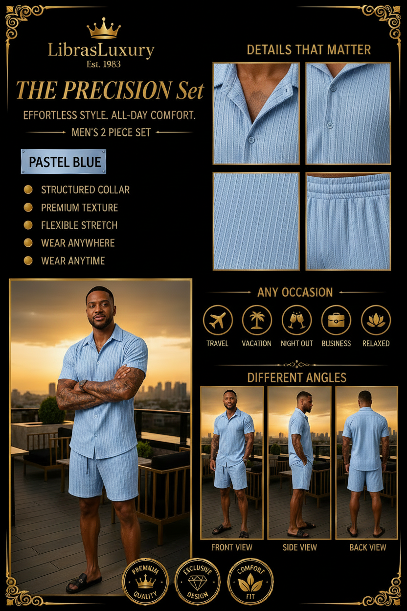 The Precision Set - Pastel Blue Colorway Infographic