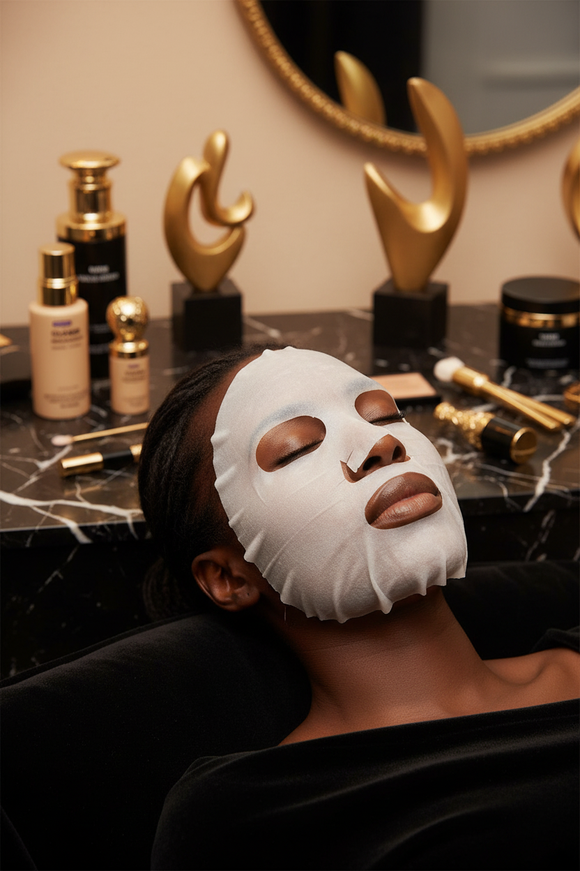 FRANKLY Closer Pore Minimizing Sheet Mask - Black and Gold Luxury Beauty Lifestyle | LibrasLuxury