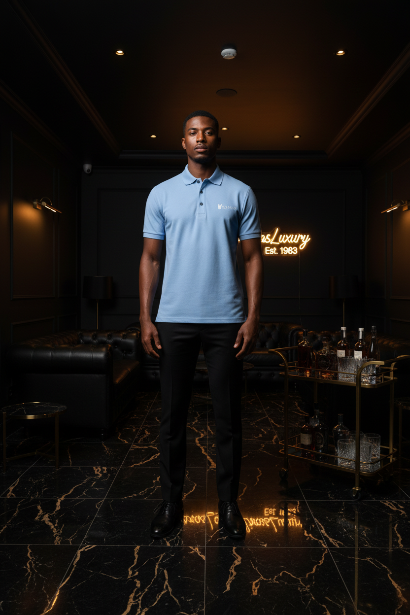The Power Polo Light Blue - LibrasLuxury dark luxury editorial