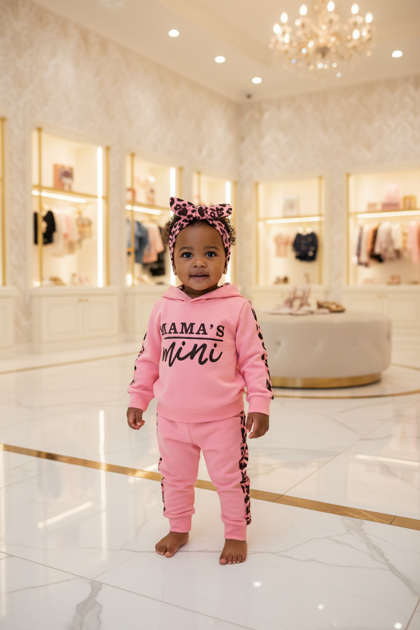 Little Luxe Leopard Baby Girl 3-Piece Hoodie Set | LibrasLuxury