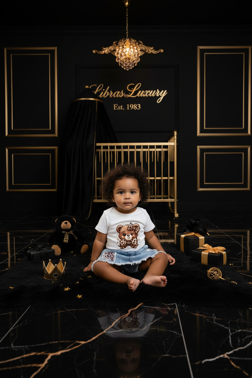 Tiny Royalty Set — Mixed Baby Model — Dark Royal Nursery Scene — LibrasLuxury