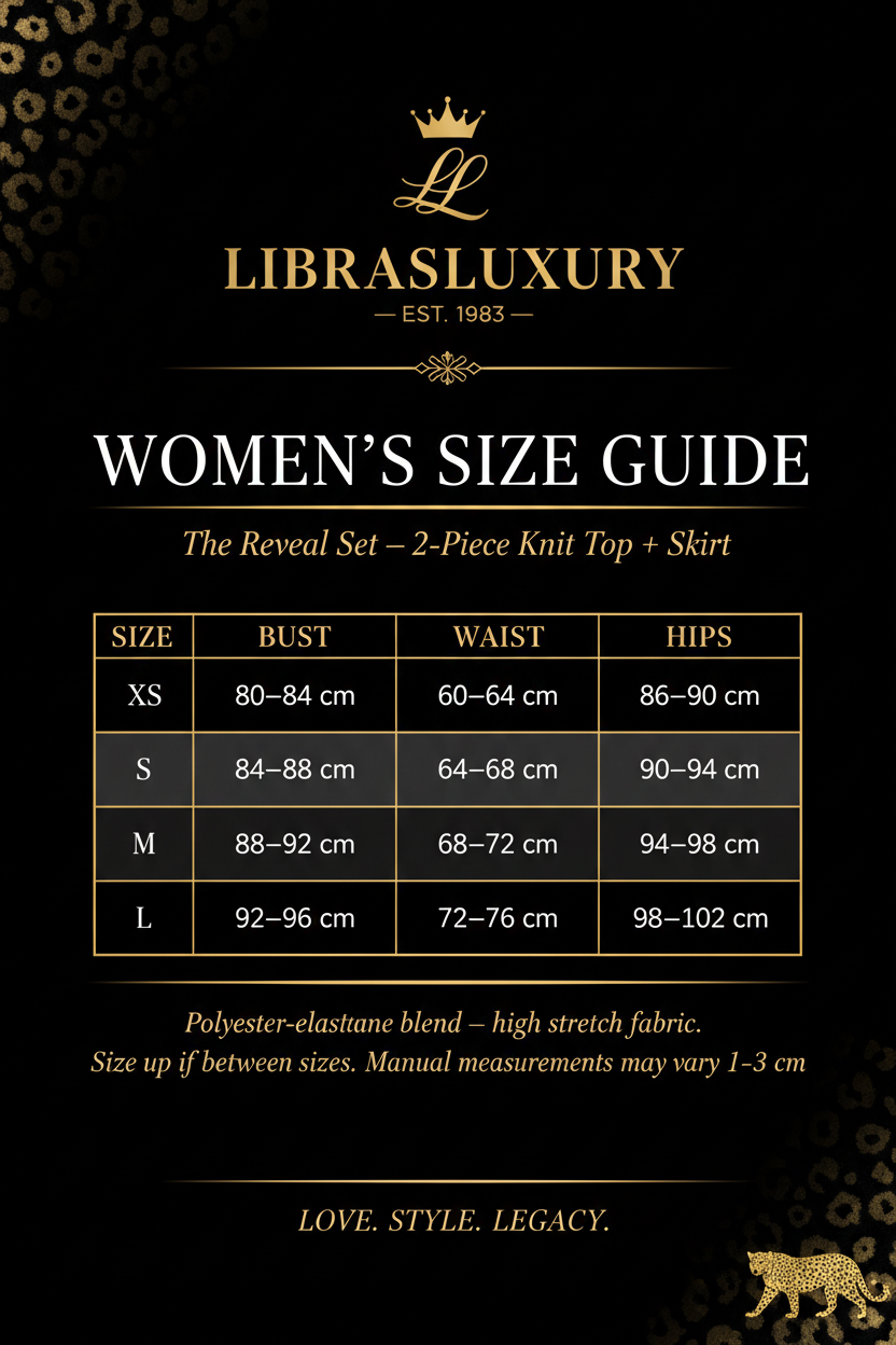 The Reveal Set Size Chart